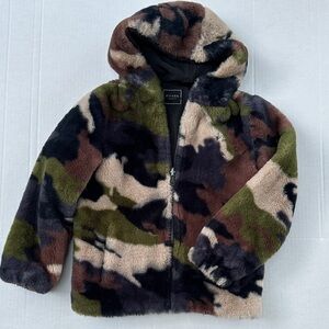 New Guess Kids UNISEX Camouflage REVERSIBLE Fleece Jacket